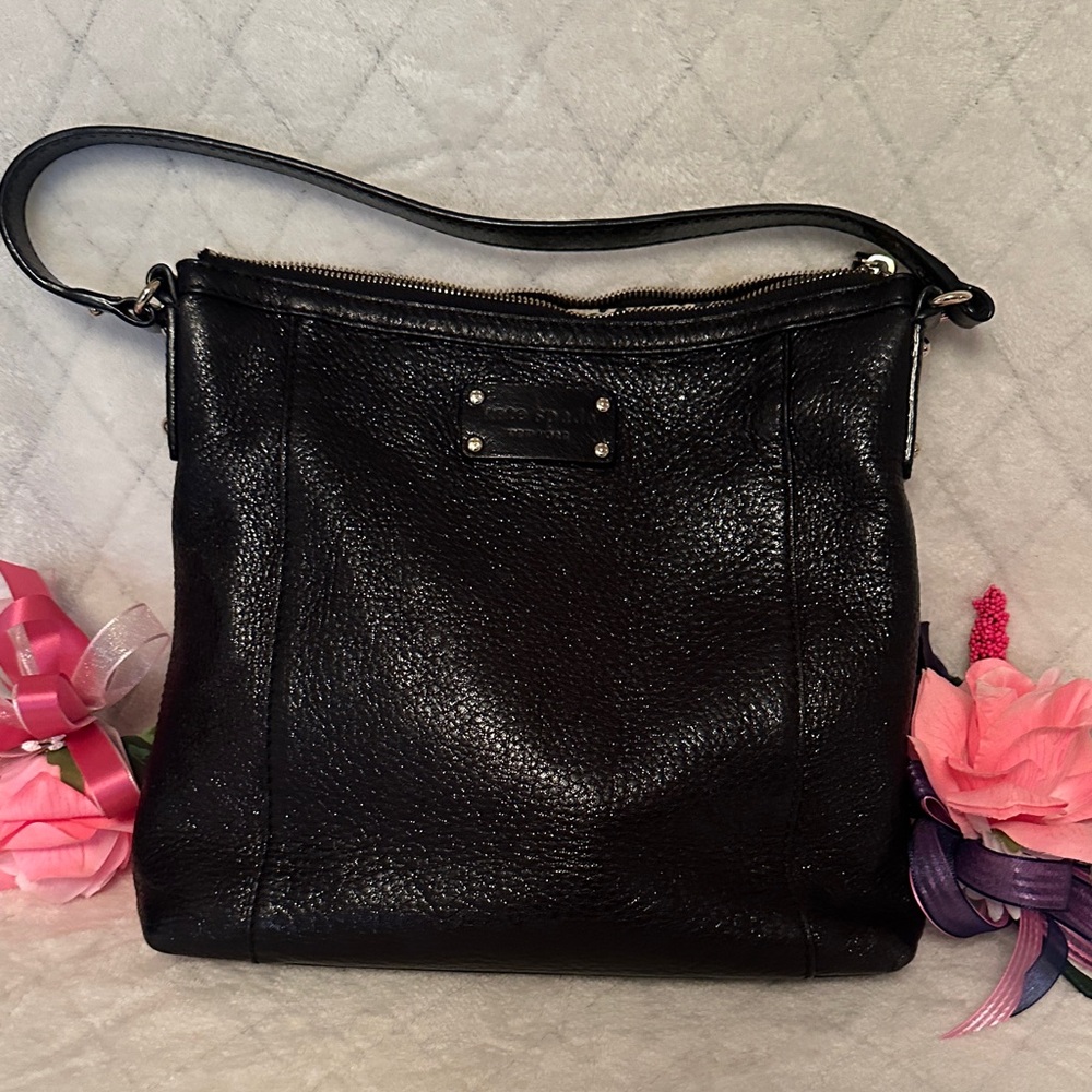 Kate Spade Black Metallic Textured Shoulder Bag